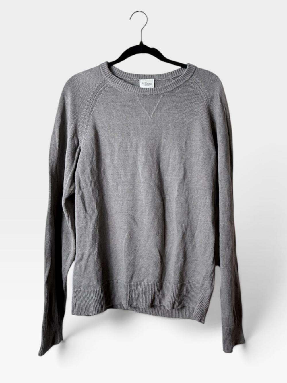 Velasca Knitted Crewneck Sweater Men's Size 48 Faded Grey Fall Winter Linen (H)